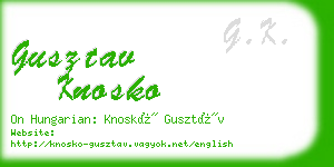 gusztav knosko business card